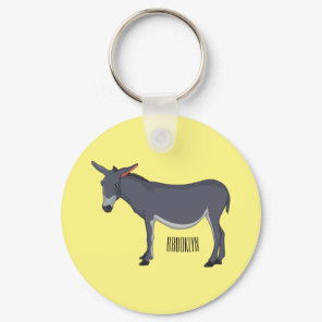 Donkey cartoon illustration keychain