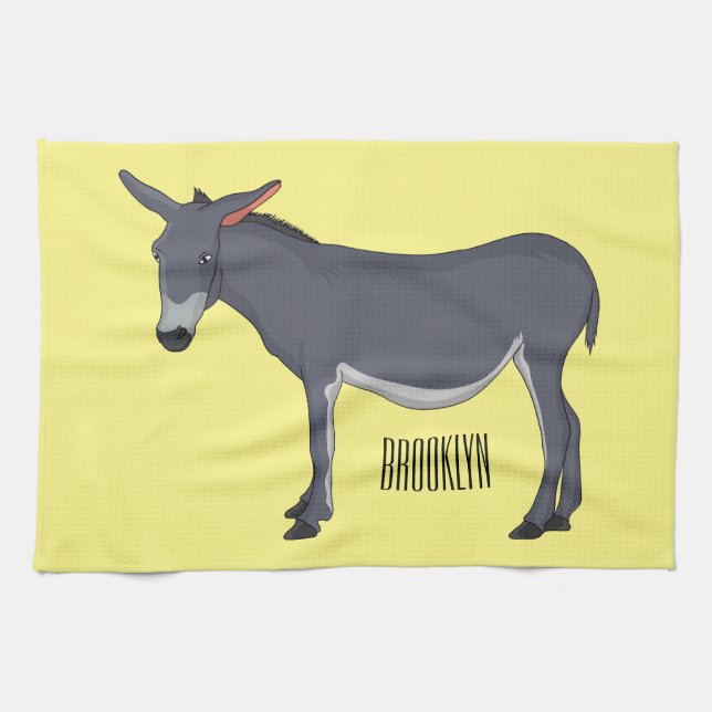 Donkey cartoon illustration  kitchen towel (Horizontal)