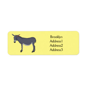 Donkey cartoon illustration  label