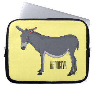 Donkey cartoon illustration laptop sleeve
