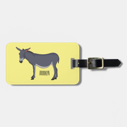 Donkey cartoon illustration  luggage tag