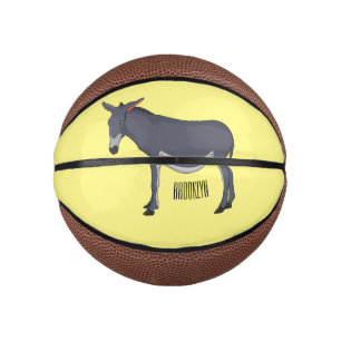 Donkey cartoon illustration mini basketball