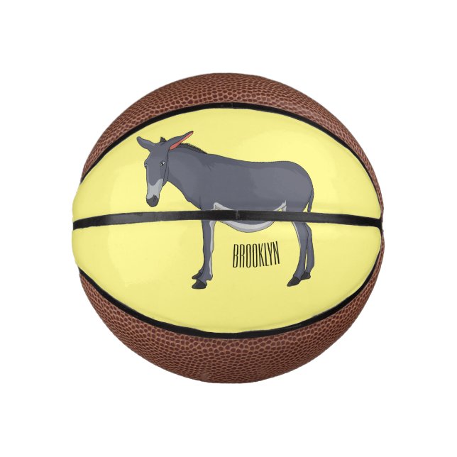 Donkey cartoon illustration mini basketball (Front)