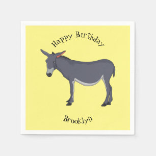 Donkey cartoon illustration napkins