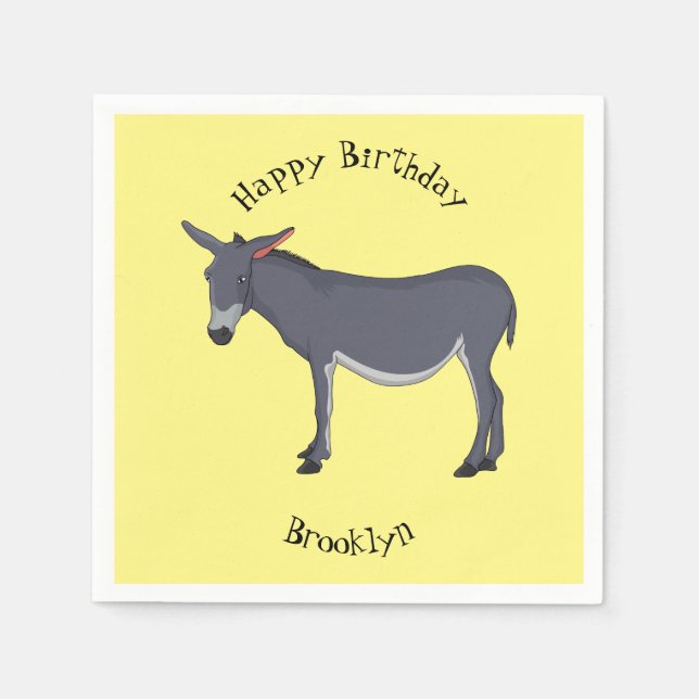 Donkey cartoon illustration napkins (Front)
