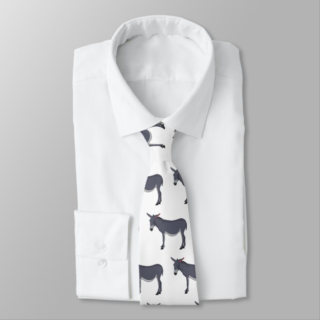 Donkey cartoon illustration neck tie (Tied)