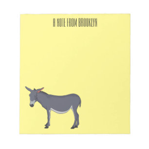 Donkey cartoon illustration notepad