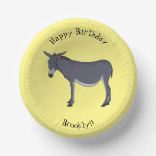 Donkey cartoon illustration paper bowls