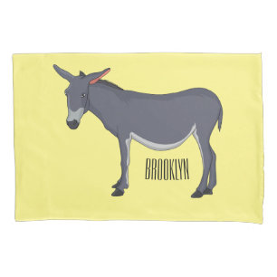 Donkey cartoon illustration pillow case