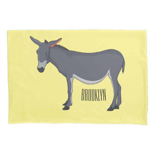 Donkey cartoon illustration  pillow case (Front)