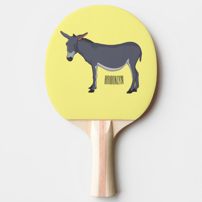 Donkey cartoon illustration  ping pong paddle (Front)