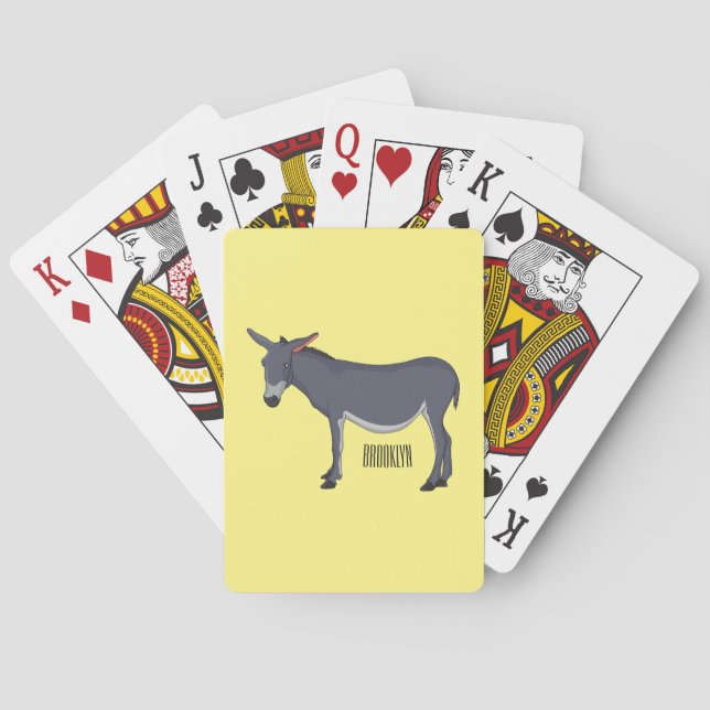 Donkey cartoon illustration poker cards (Back)