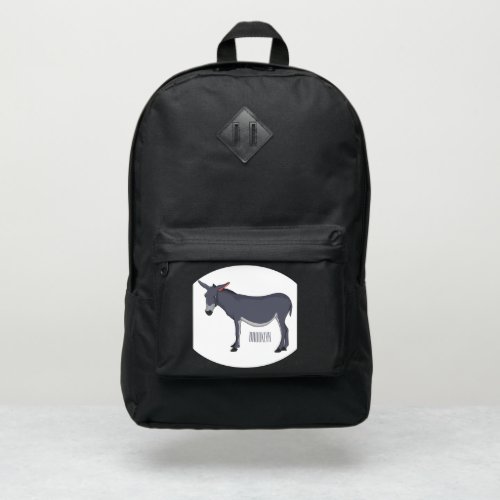 Donkey cartoon illustration  port authority backpack