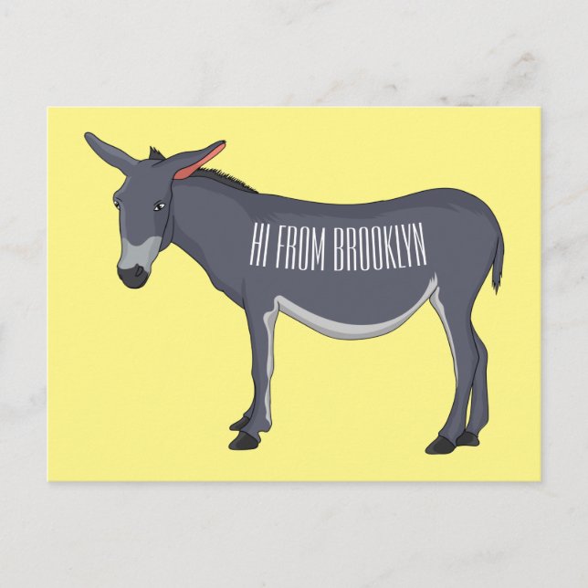 Donkey cartoon illustration  postcard (Front)