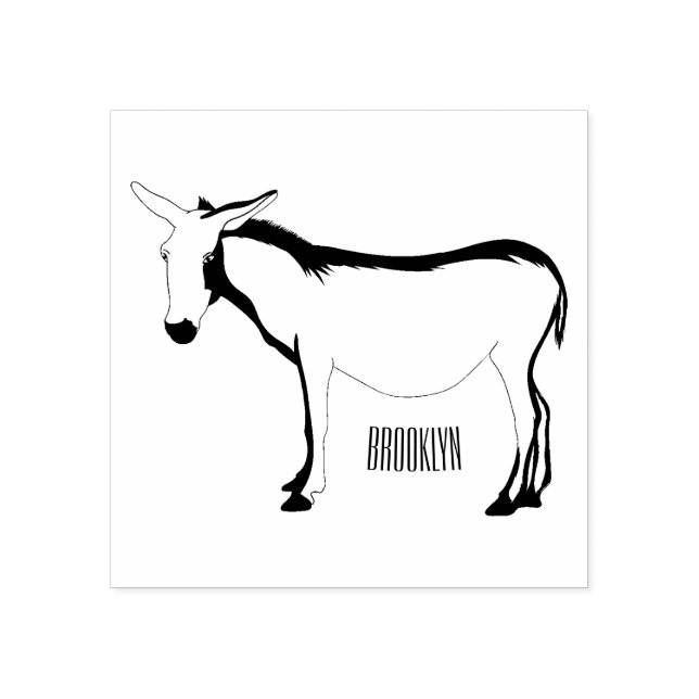 Donkey cartoon illustration  rubber stamp (Imprint)