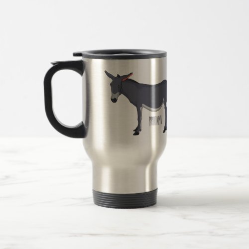 Donkey cartoon illustration  travel mug