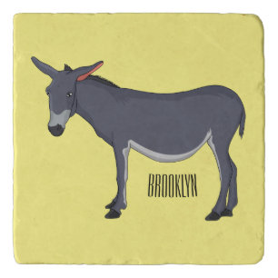 Donkey cartoon illustration trivet