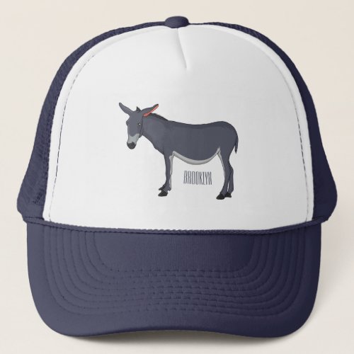 Donkey cartoon illustration  trucker hat
