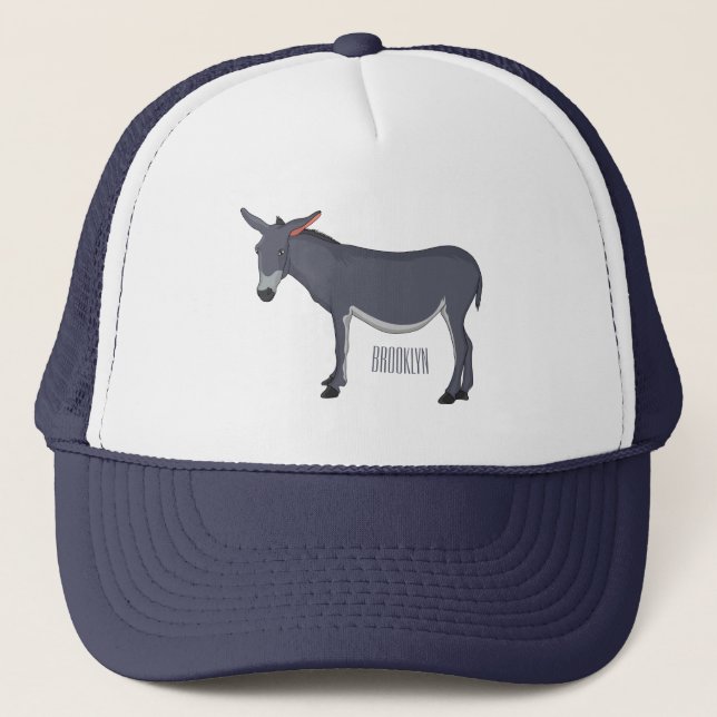 Donkey cartoon illustration  trucker hat (Front)