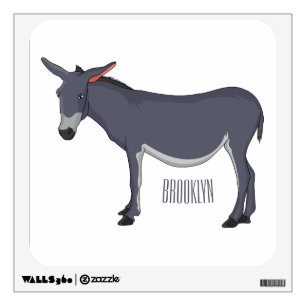 Donkey cartoon illustration wall decal