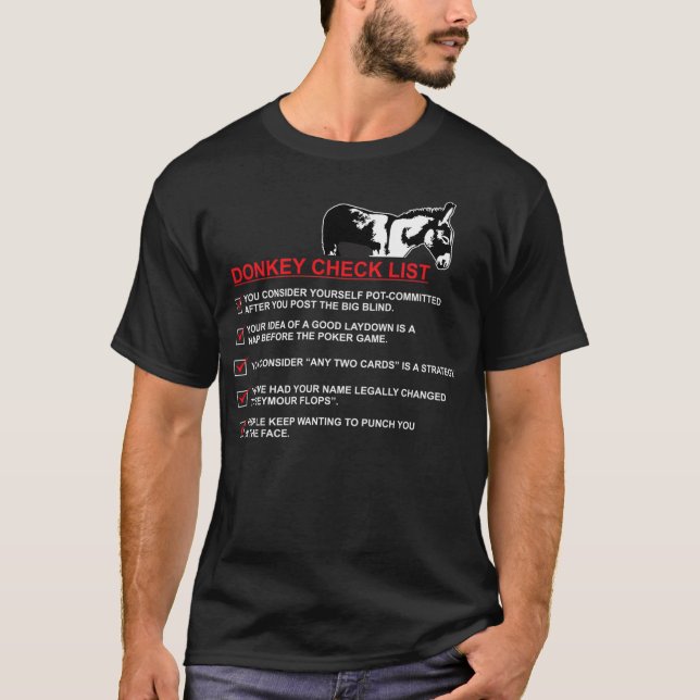 Donkey Check List Poker Shirt (Front)