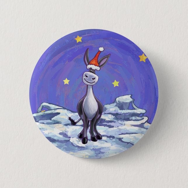 Donkey Christmas Button (Front)