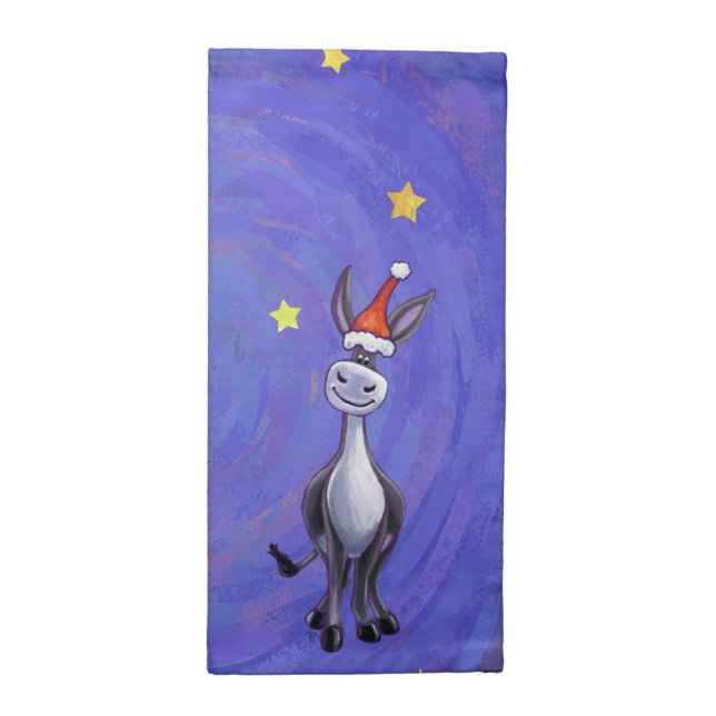 Donkey Christmas Cloth Napkin (Half Fold)