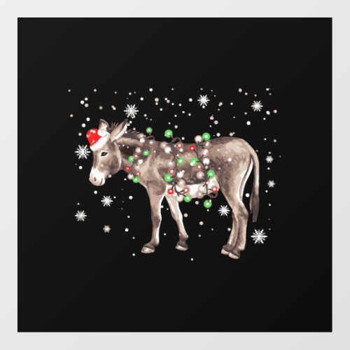 Donkey Christmas Color Lights Xmas Santa Hat Donke Floor Decals