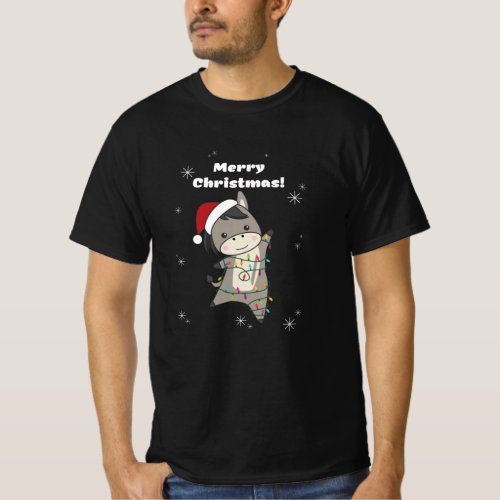 Donkey Christmas Donkeys Winter Animals T_Shirt