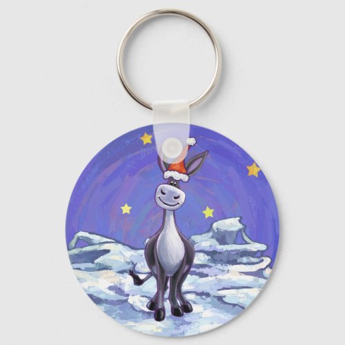 Donkey Christmas Keychain