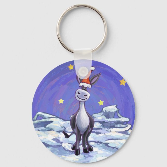 Donkey Christmas Keychain (Front)