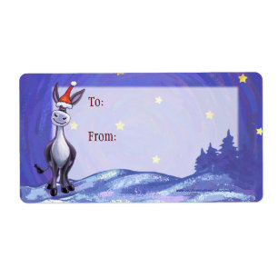 Donkey Christmas Label