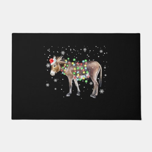 Donkey Christmas Lights Color   Santa Donkey Gift Doormat