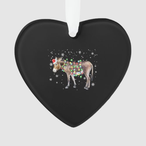 Donkey Christmas Lights Color   Santa Donkey Gift Ornament