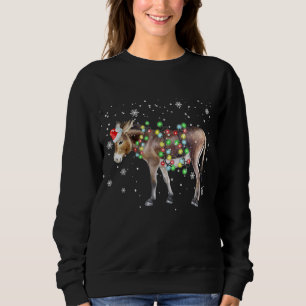 Donkey Christmas Lights Color    Santa Donkey Gift Sweatshirt