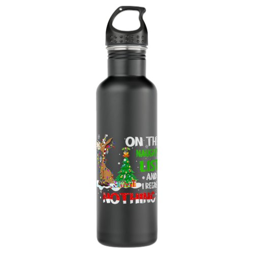 Donkey Christmas On The Naughty List And I Regret  Stainless Steel Water Bottle