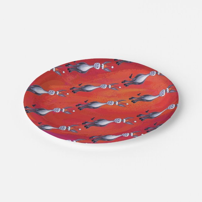 Donkey Christmas Paper Plates (Angled)