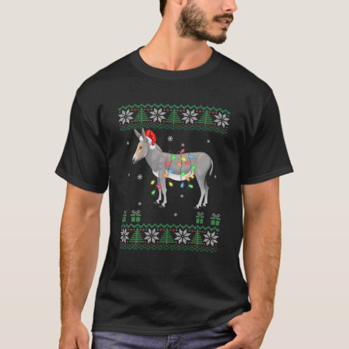 Donkey Christmas Sweater Ugly Lights Decor Xmas Gi