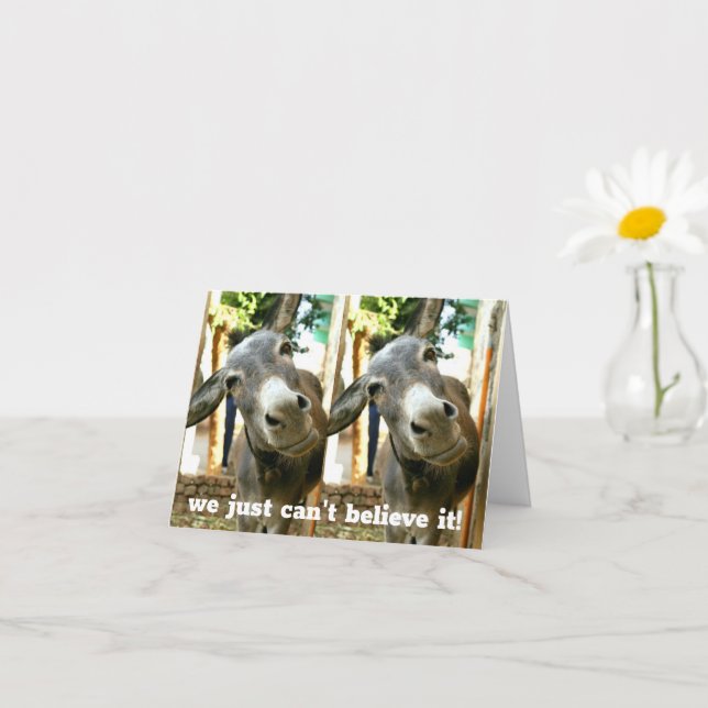 *DONKEY COUPLE IS JUST IN DISBELIEF* 50th BIRTHDAY Card (Small Plant)