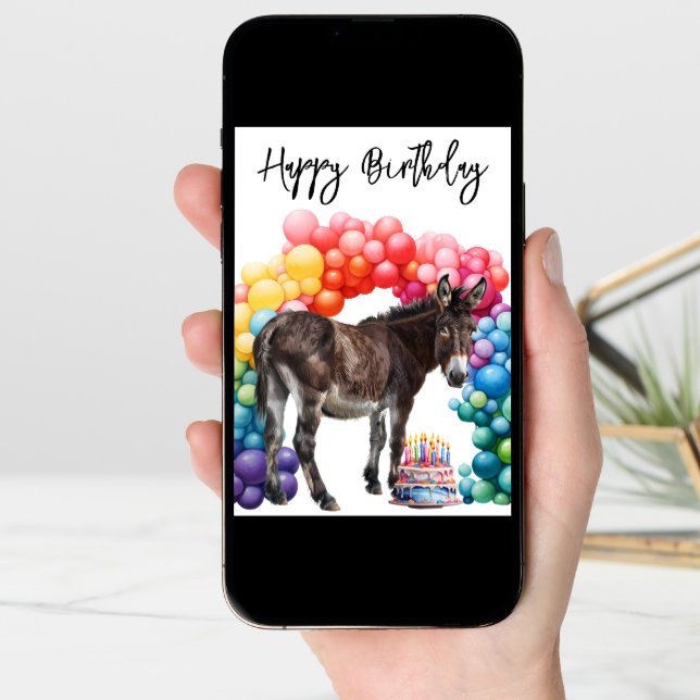 Donkey Cute Birthday Card (Front Digital)