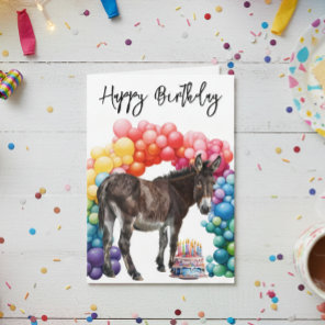 Donkey Cute Birthday Card