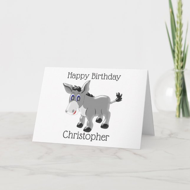 Donkey Design Birthday Card (Front)