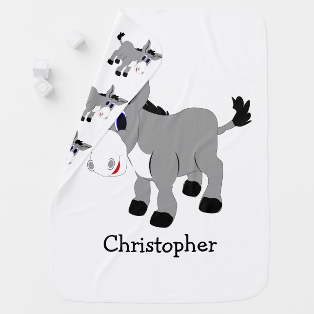 Donkey Design Just Add Name Stroller Blanket (In Situ)