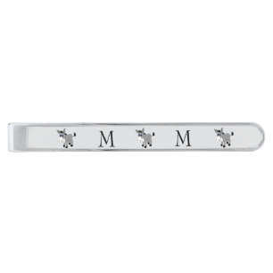 Donkey Design Monogrammed Silver Finish Tie Bar