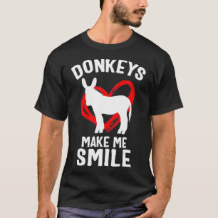 Donkey Donkeys Make Me Smile Animal Lover Outfit V T-Shirt