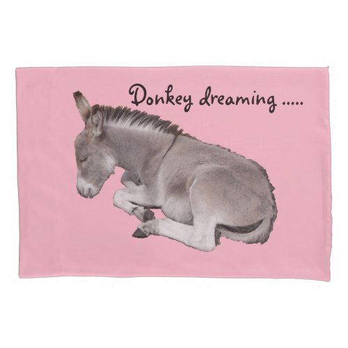 Donkey dreaming cute baby donkey foal pillow case