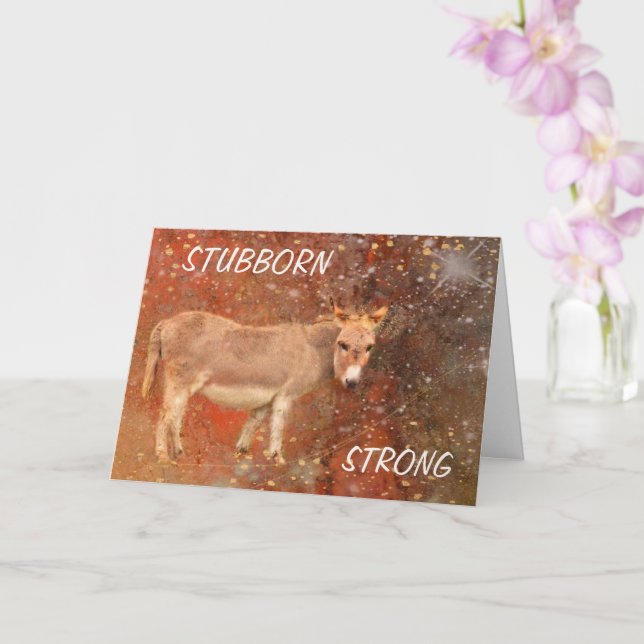 Donkey Encouragement Cancer Support Card (Orchid)