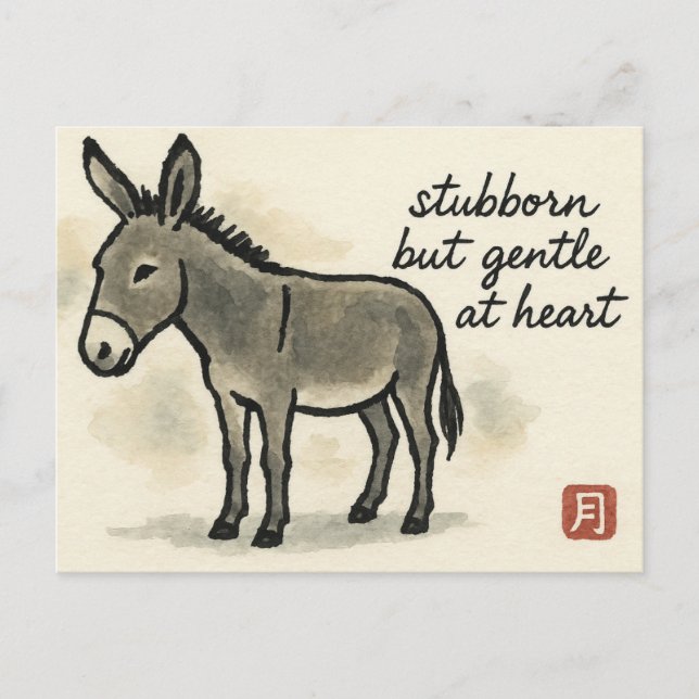 Donkey Etegami Postcard (Front)