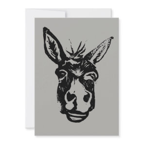 Donkey Face Stamp Holiday Card