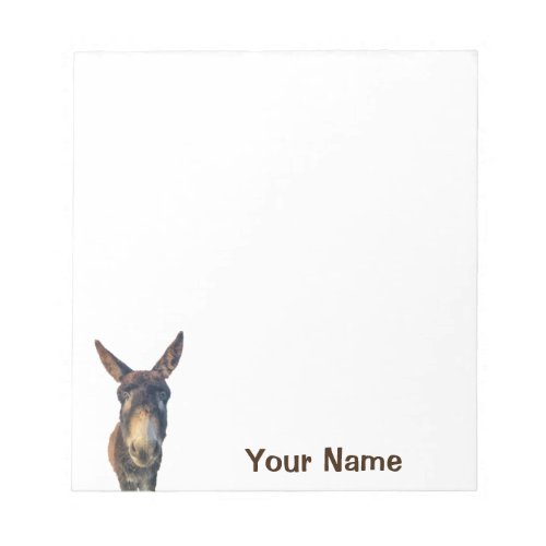 Donkey Farm Animal on White  Notepad